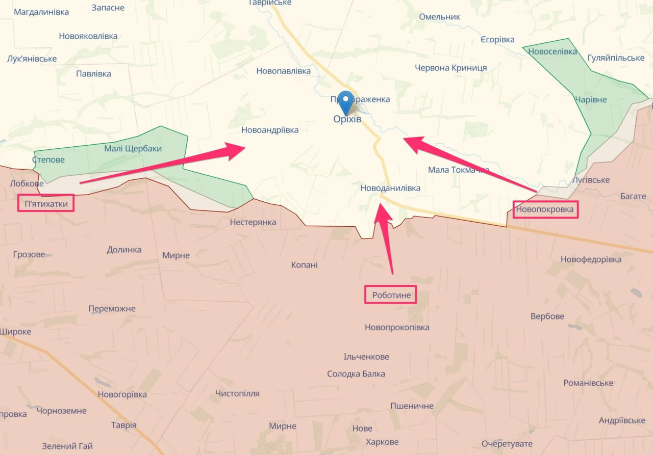 Рф концентрує "ударний кулак" на Запоріжжі та готує наступ на Оріхів з трьох флангів.