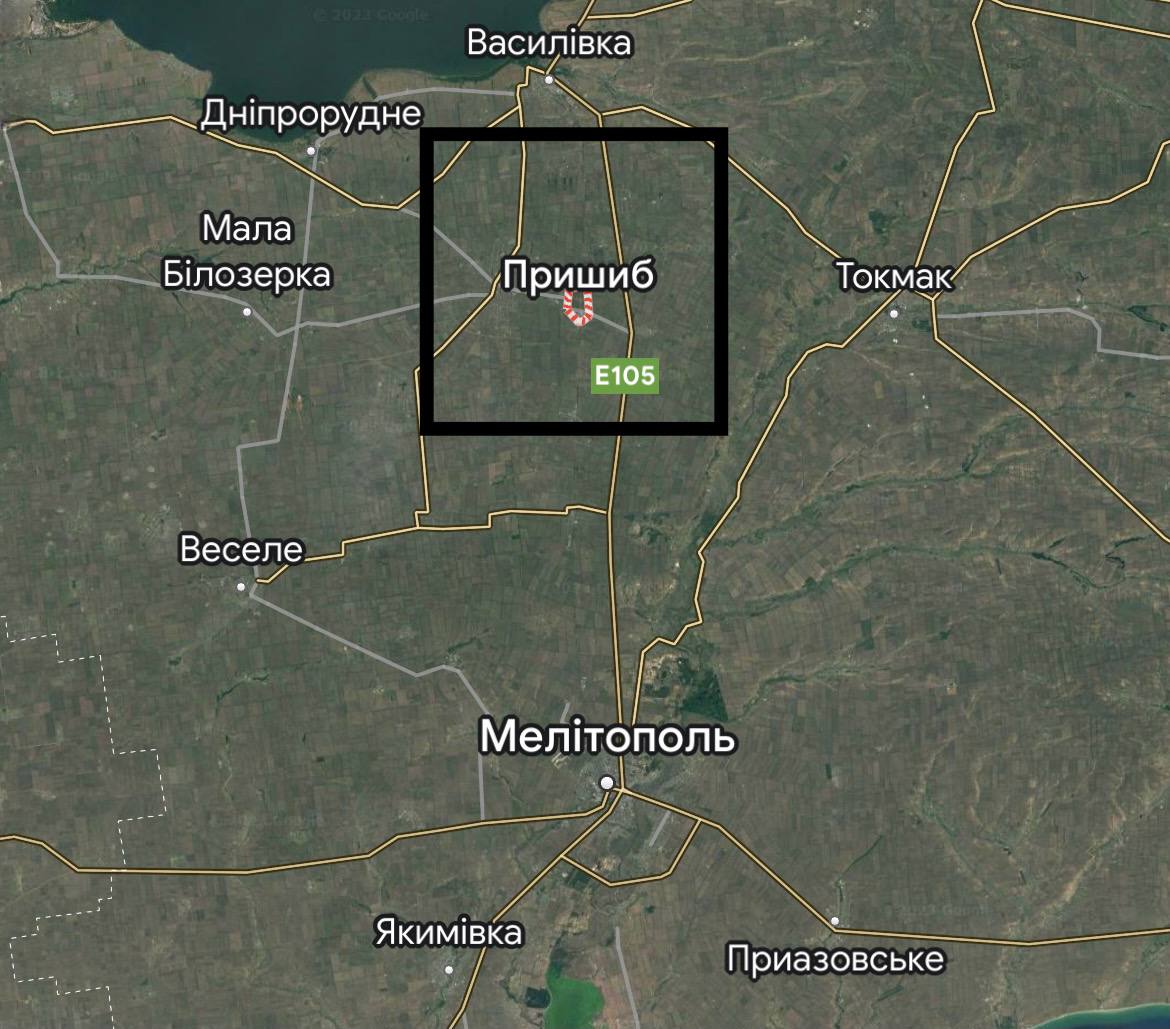 оккупанты закрыли Пришиб на въезд и выезд. || Фото: t.me/ivan_fedorov_melitopol