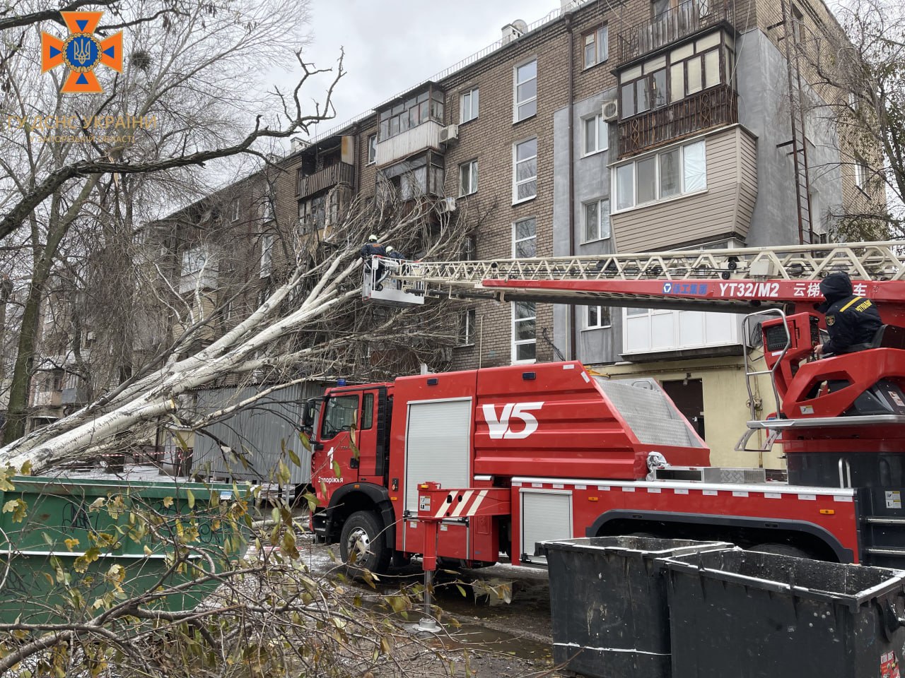 Падали деревья и застряли автомобили: запорожские спасатели ликвидировали последствия непогоды.