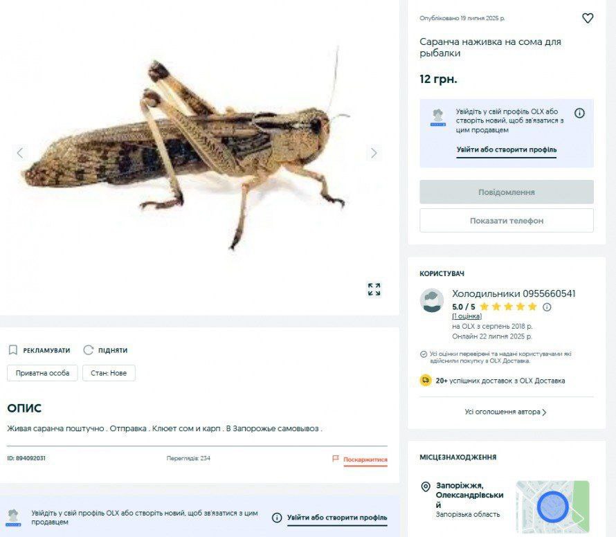 У Запоріжжі сарану продають на OLX: навіщо та в яку ціну продають