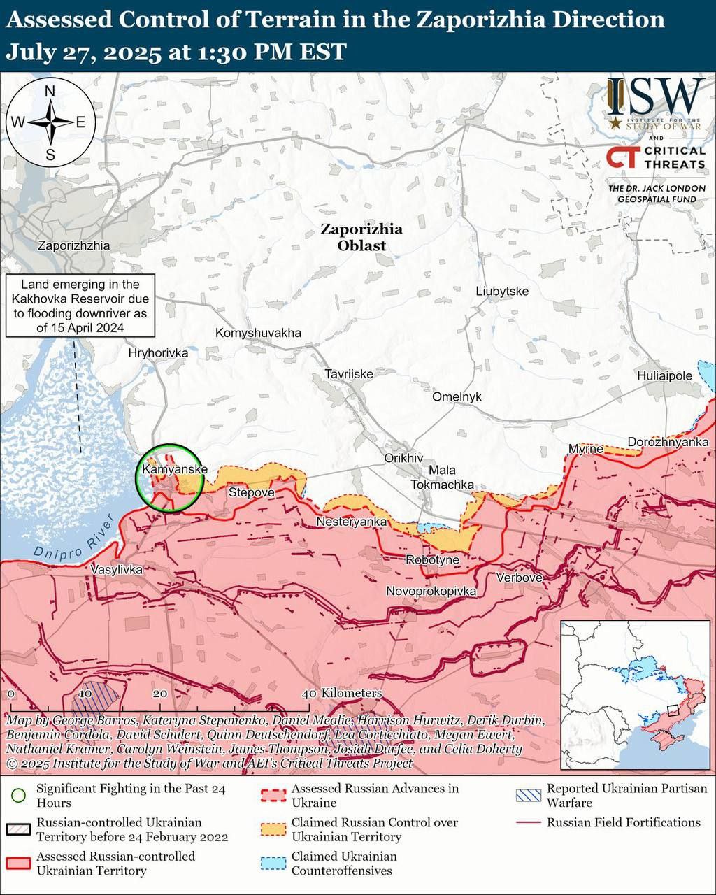 На Запоріжжі зафіксовано просування російських військ. Фото: ISW