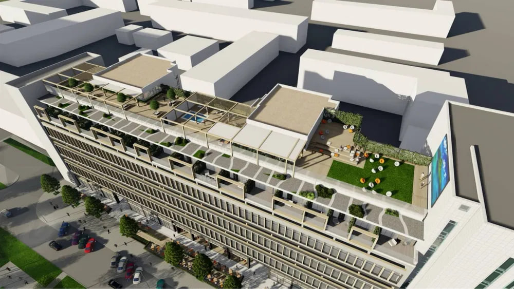 В Запорожье планируется строительство нового развлекательного комплекса с бассейном на крыше.