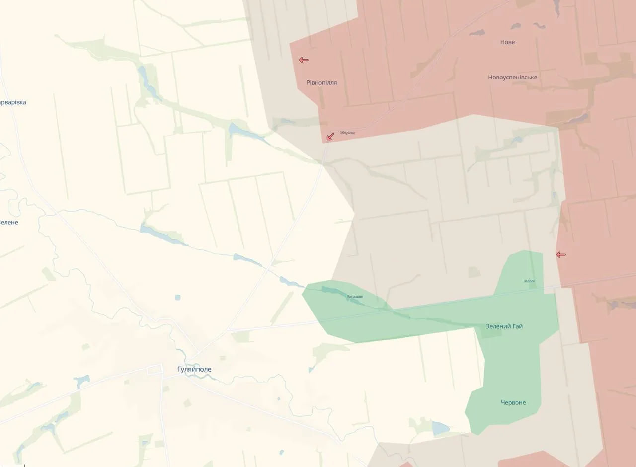 Просування поблизу Зеленого Гаю. Фото: DeepState