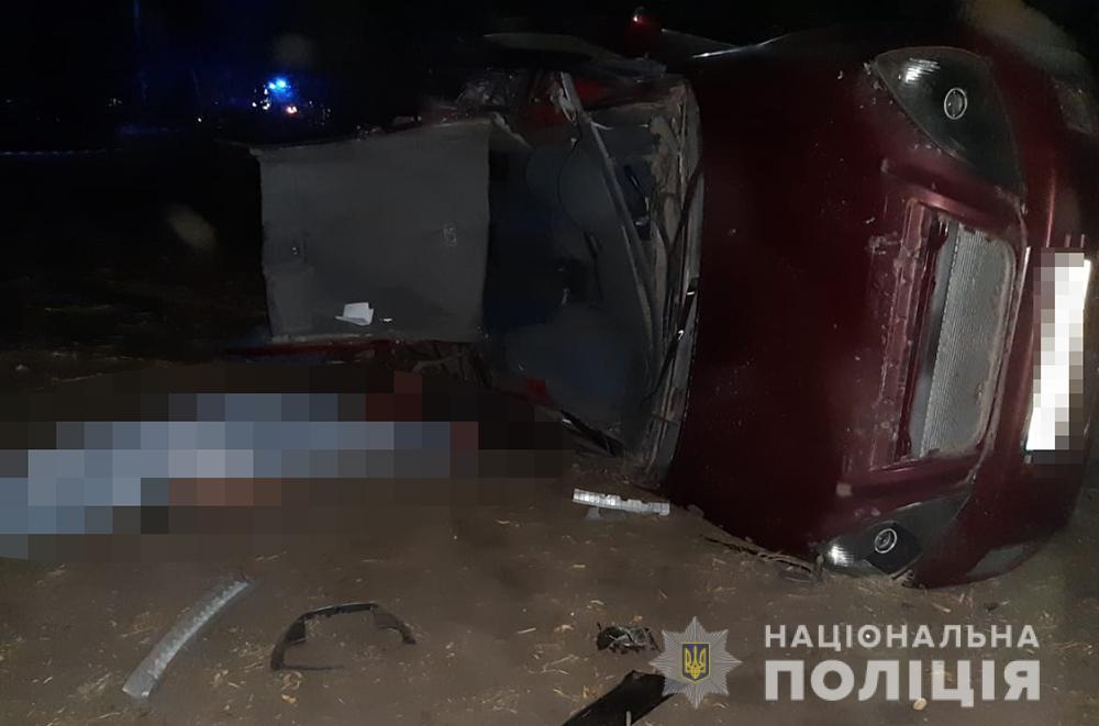 Смертельное ДТП в Пологах, где погибло трое человек. Фото: ГУНП