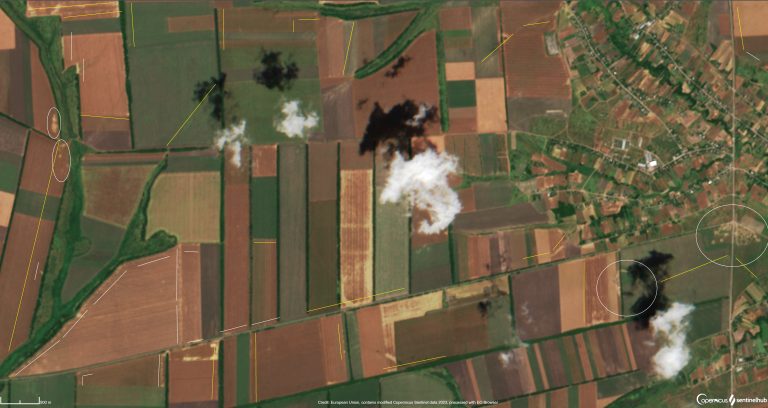 Западная часть с.Берестового, 07.07.2023. Фото со спутника Sentinel-2