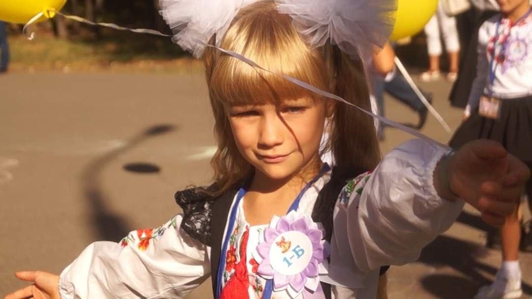 Маленькая школьница / фото: ГСЧС в Запорожской области