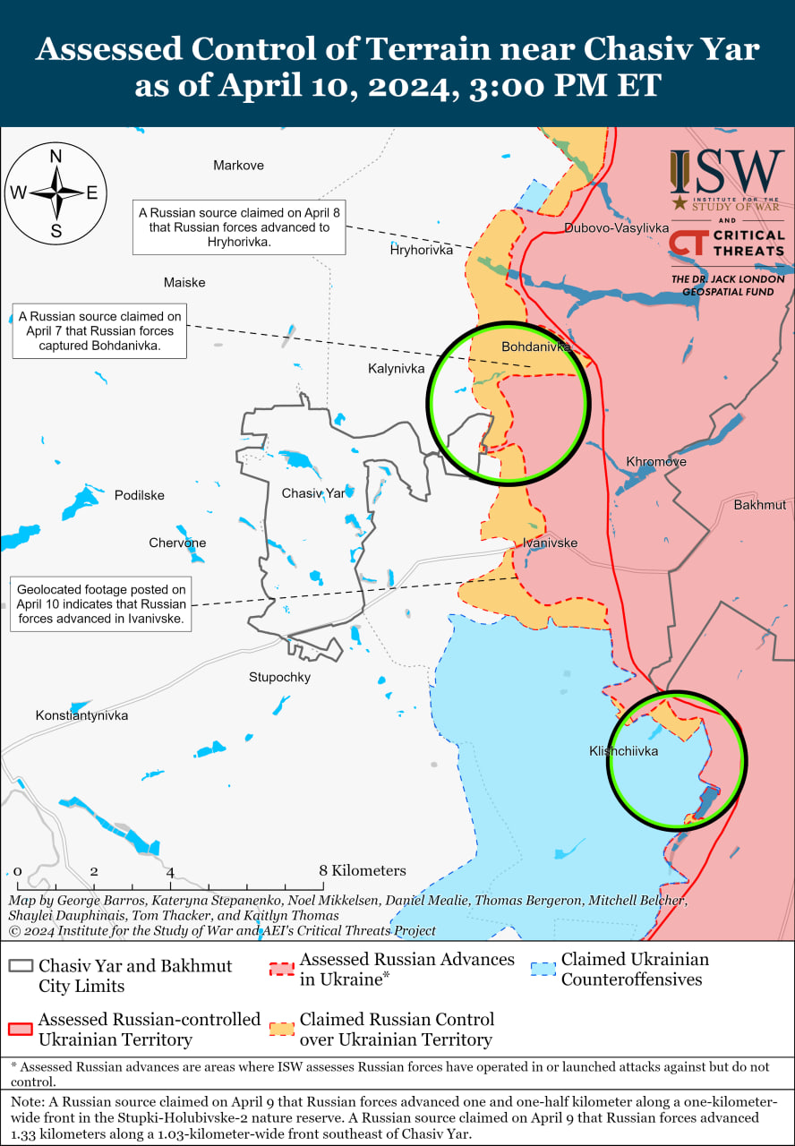 Карта бойових дій в Україні 11 квітня.