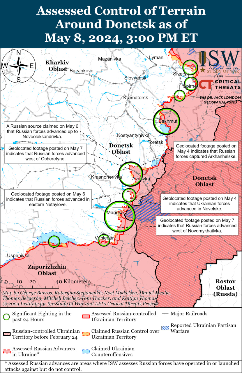 Карта бойових дій в Україні 9 травня.