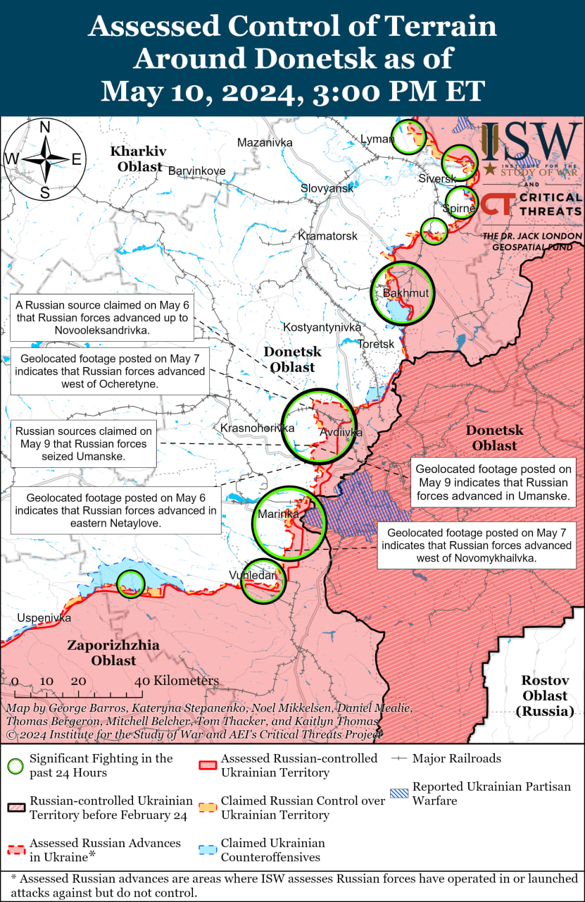 Карта бойових дій в Україні 11 травня.