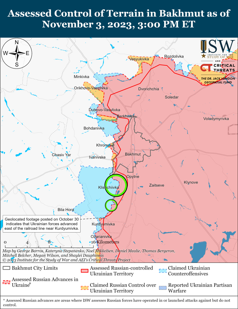 Карта бойових дій в Україні 4 листопада.