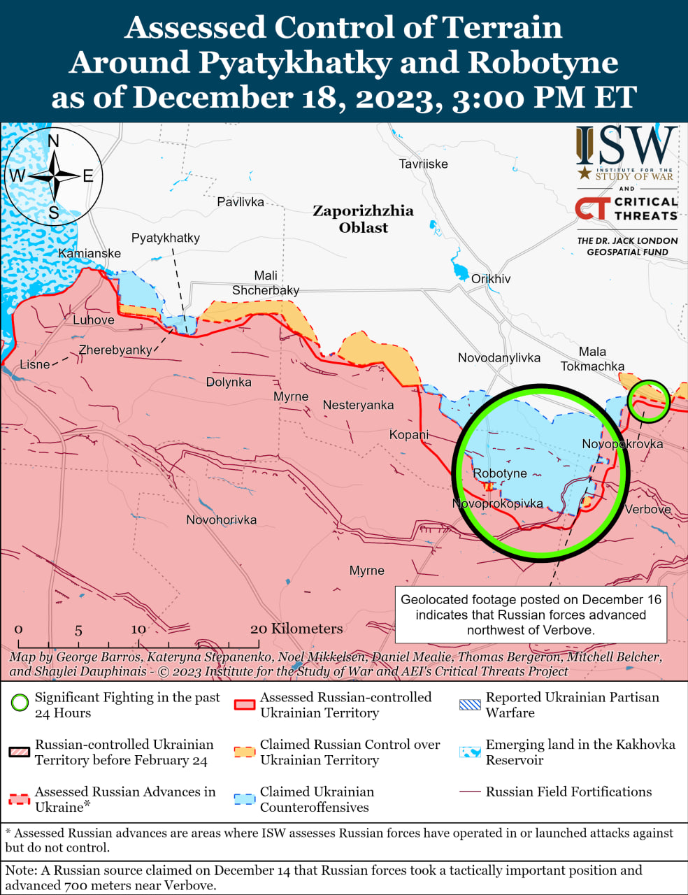 Карта бойових дій в Україні 19 грудня.
