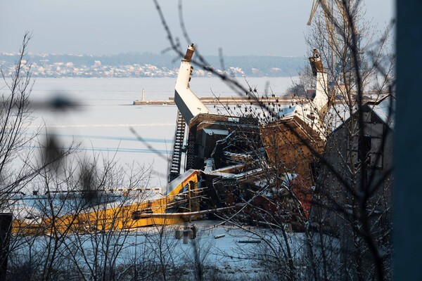 В запорожском речпорту рухнул кран: подробности случившегося фото 1
