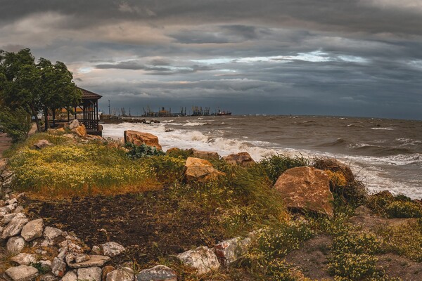 Атмосферные кадры: как выглядит штормящее море в Бердянске фото 7